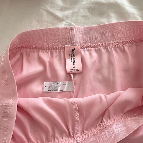 Y2K Vintage Juicy Couture Pink Rhinestone Satin Shorts - Picture 5 of 8
